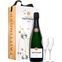 Estuche 1 botella Taittinger Brut Réserve + copas Geschenk
