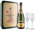 Ferrari Perlé Trento Brut DOC 0,75 ℓ, Geschenkset mit Sektgläsern 