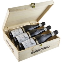 Holzkiste Borgogno „Le Tre Vigne“ mit Barolo Cannubi, Fossati und Liste