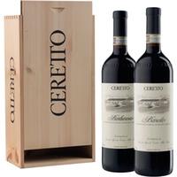Holzkiste Ceretto mit Barolo und Barbaresco