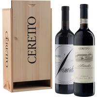 Holzkiste Ceretto mit Barolo und Nebbiolo Bernardina