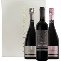 Cascina Chicco Rocche di Castelletto, Metodo Classico Extra Brut Cuvée Zero Rosé, Metodo Classico Extra Brut Cuvée Zero Barolo DOCG 3 x 0,75 ℓ Flaschen, Wertvoller Karton