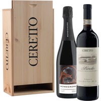 Holzkiste Ceretto mit Barolo und Alta Langa Monsignore
