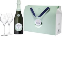 Berlucchi '61 Satèn 0,75 ℓ, Geschenkset mit Gläsern