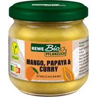 REWE Bio + vegan Aufstrich Mango-Papaya-Curry