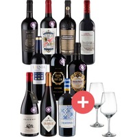 10er-Paket Weine des Jahres + GRATIS Schott-Zwiesel Gläser - Weinpaket