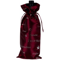 Flaschenbeutel bordeaux/silber"Frohe Weihnachten"