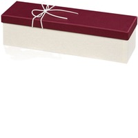 1er Präsentschatulle bordeaux/weiß mit Schleife