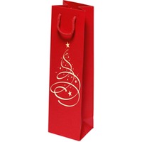Weihnachtstüte rot 1er Linea Christbaum für 1 Flasche