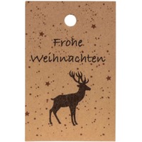 Papieranhänger Frohe Weihnachten Hirsch