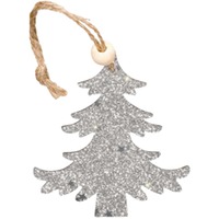 Holzanhänger "Baum Winter" Silber